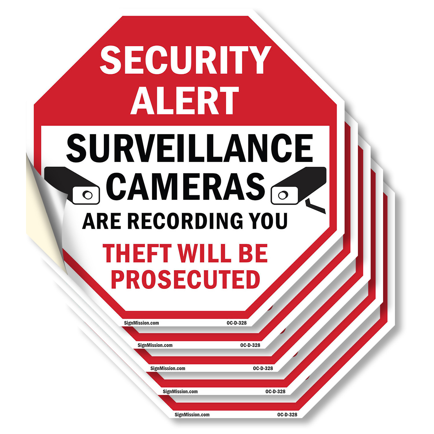 Security Alert Surveillance Camer Octagon Sign Weather Resistant Made in the USA - Picture 19 of 28