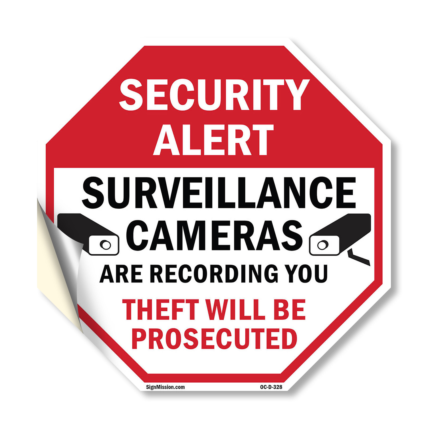 Security Alert Surveillance Camer Octagon Sign Weather Resistant Made in the USA - Picture 23 of 28