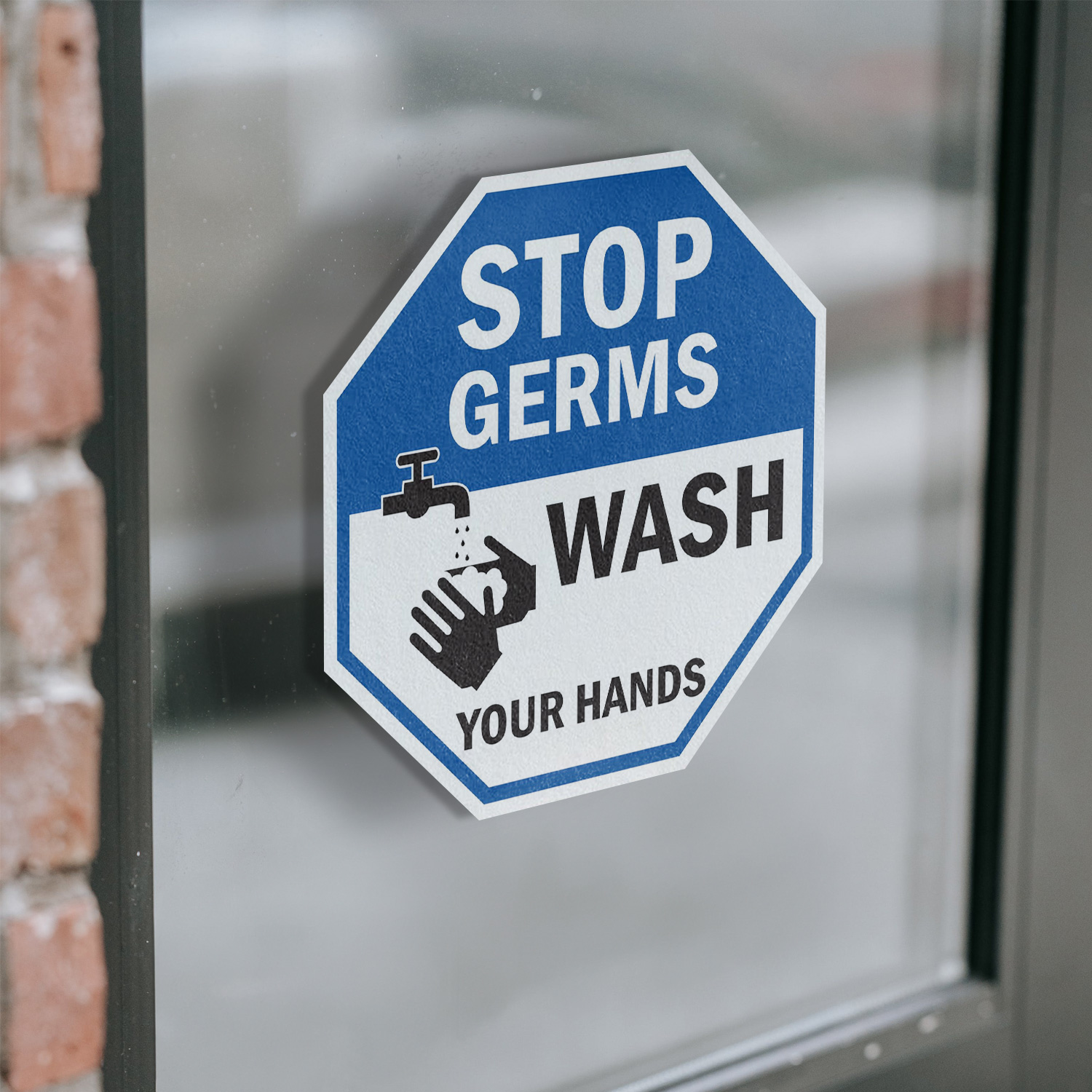 Stop Germs Wash Your Hands Octagon Sign Weather Resistant Made in the USA - Picture 4 of 65