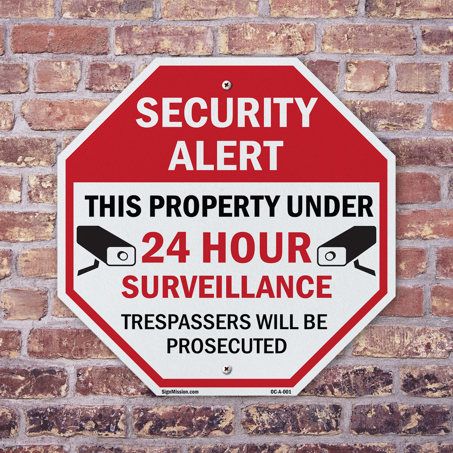 Security Alert This Property Unde Octagon Sign Weather Resistant Made in the USA - Picture 18 of 28