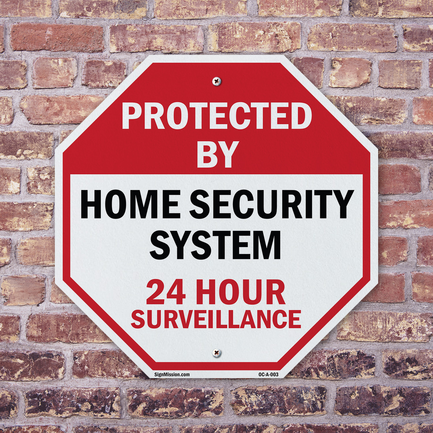 Protected By Home Security System Octagon Sign Weather Resistant Made in the USA - Picture 39 of 64