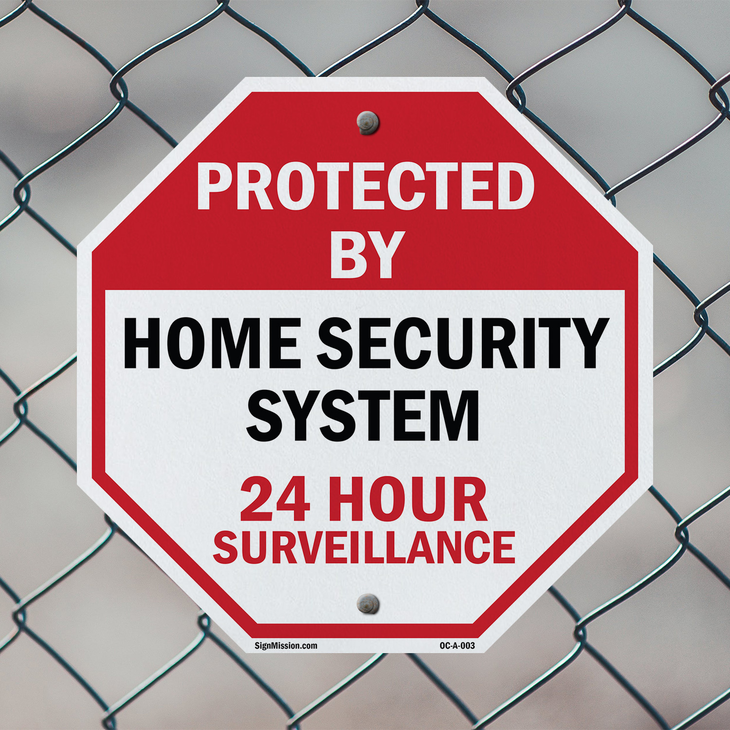 Protected By Home Security System Octagon Sign Weather Resistant Made in the USA - Picture 40 of 64
