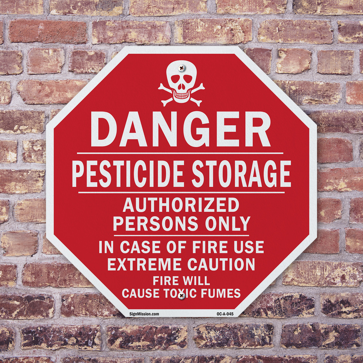 Danger Pesticide Storage Authoriz Octagon Sign Weather Resistant Made in the USA - Picture 39 of 64