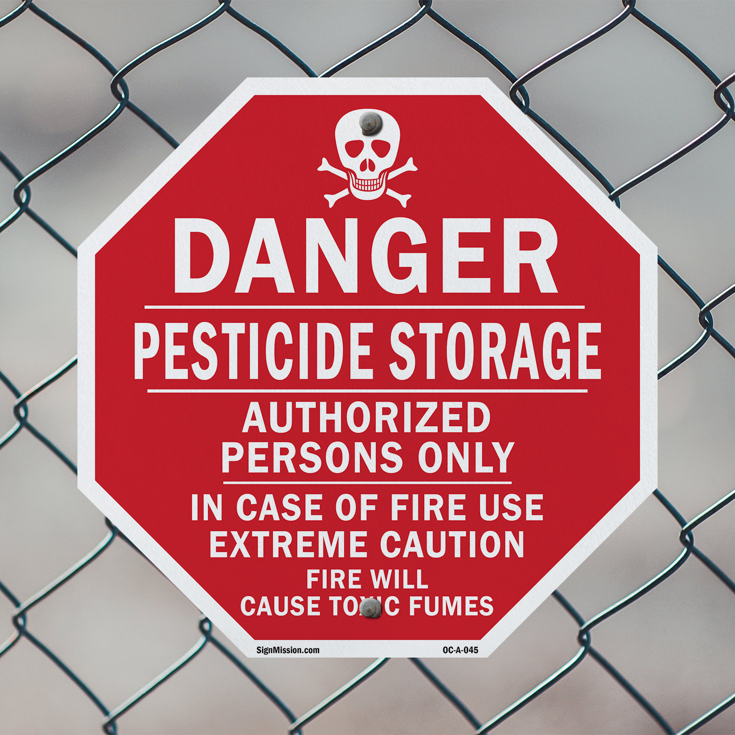 Danger Pesticide Storage Authoriz Octagon Sign Weather Resistant Made in the USA - Picture 40 of 64