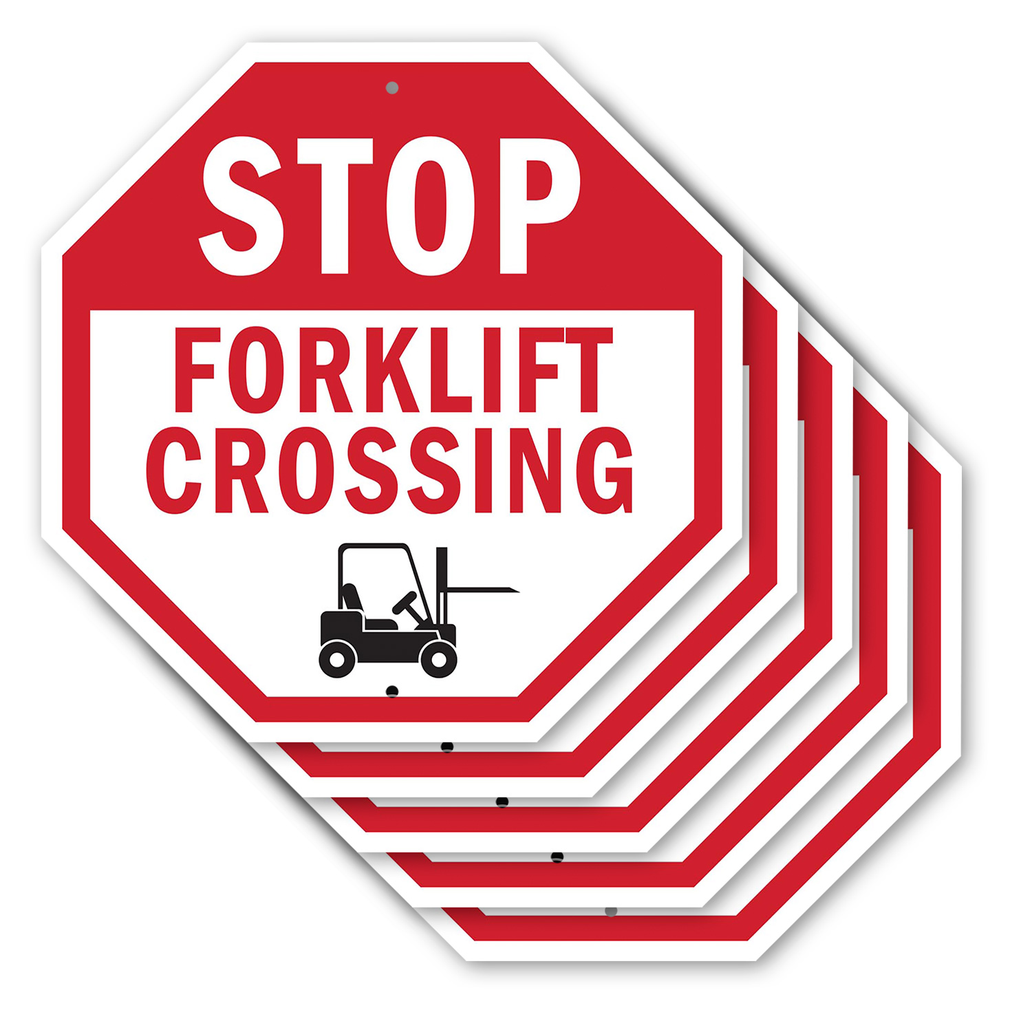 Stop Forklift Crossing Octagon Sign Weather Resistant Made in the USA - Picture 15 of 28