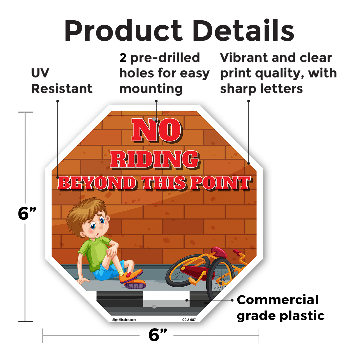 No Riding Beyond This Point Octagon Sign Weather Resistant Made in the USA - Picture 59 of 64
