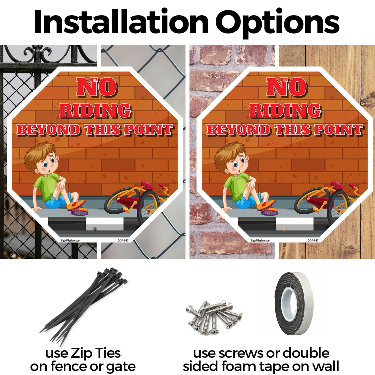 No Riding Beyond This Point Octagon Sign Weather Resistant Made in the USA - Picture 38 of 64