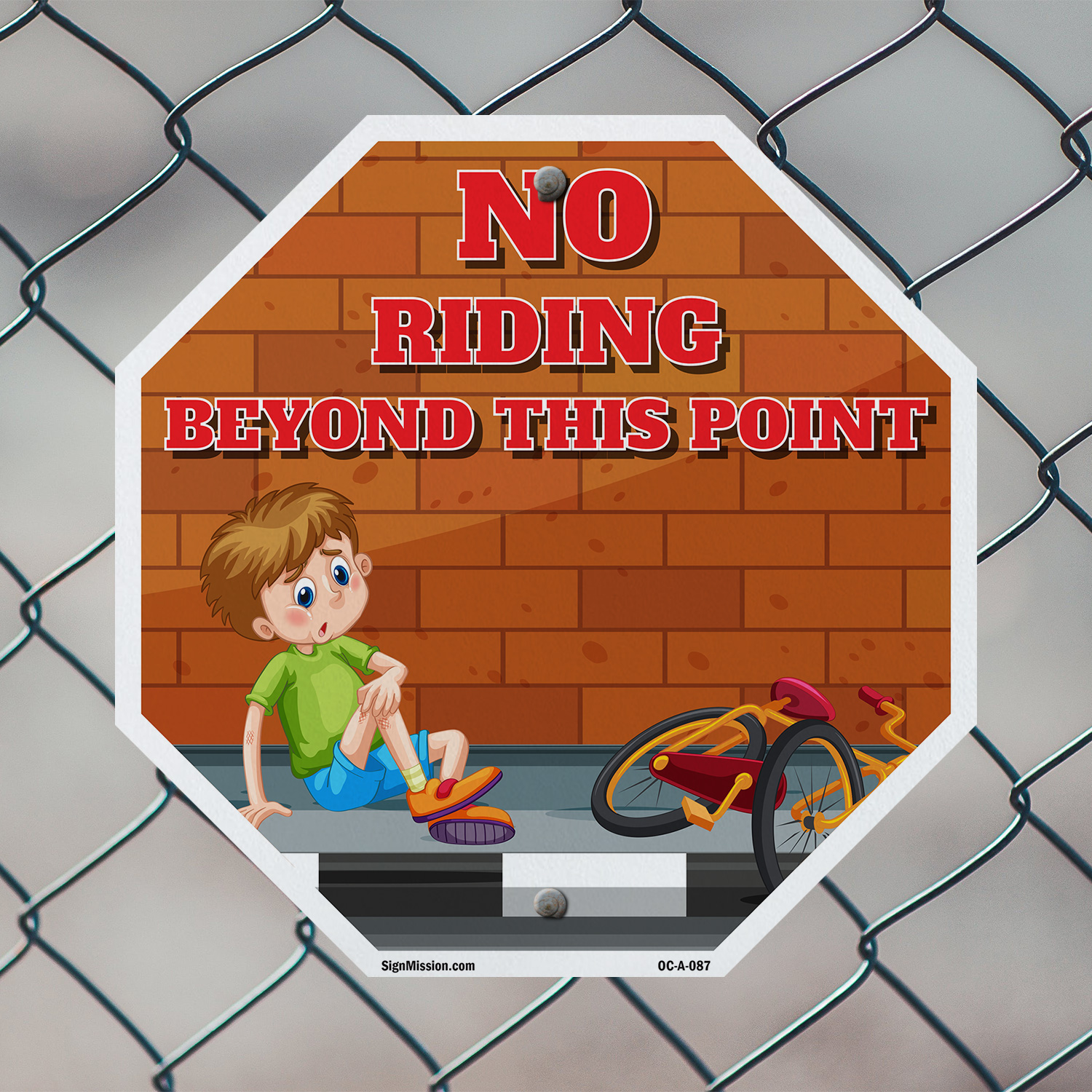 No Riding Beyond This Point Octagon Sign Weather Resistant Made in the USA - Picture 40 of 64