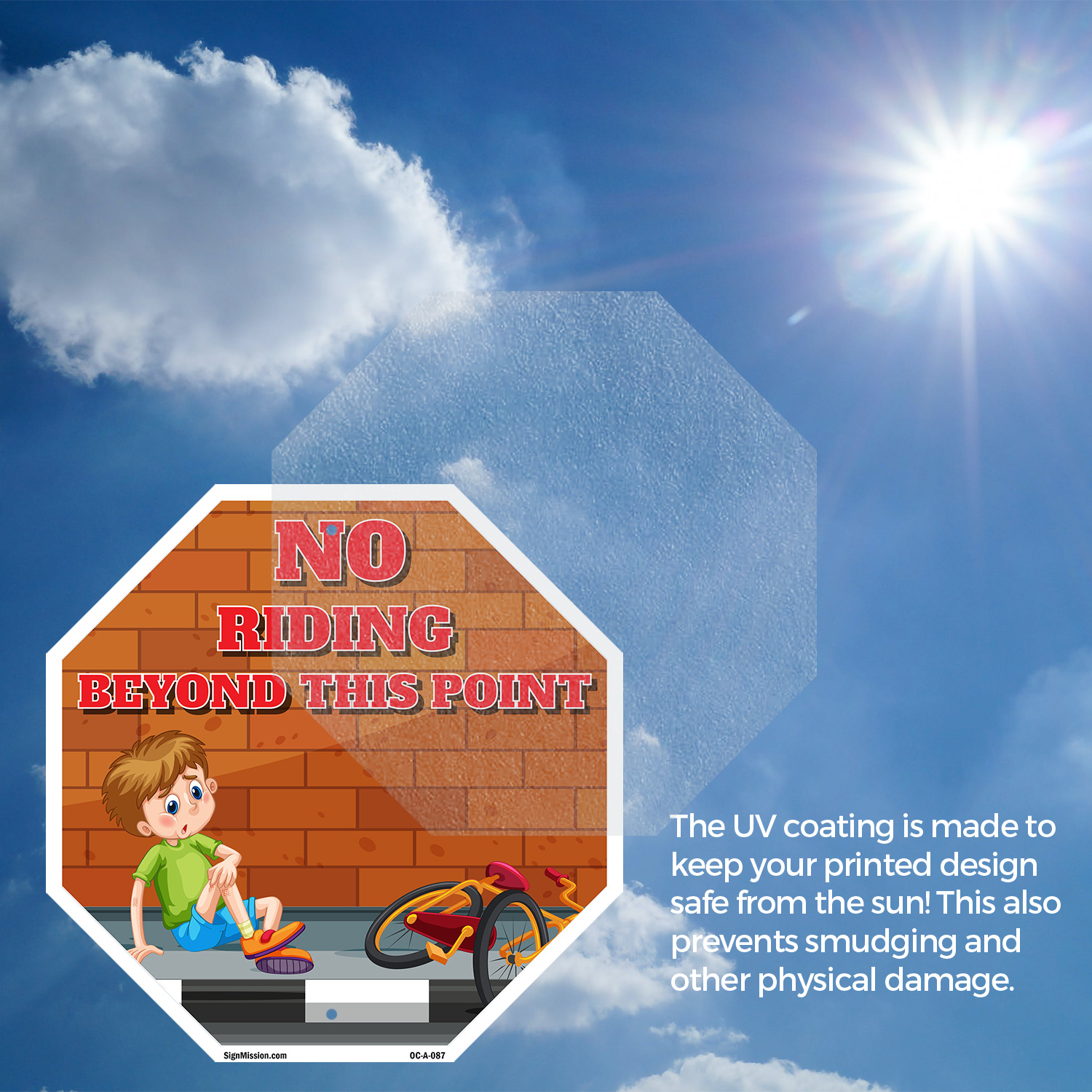 No Riding Beyond This Point Octagon Sign Weather Resistant Made in the USA - Picture 5 of 64