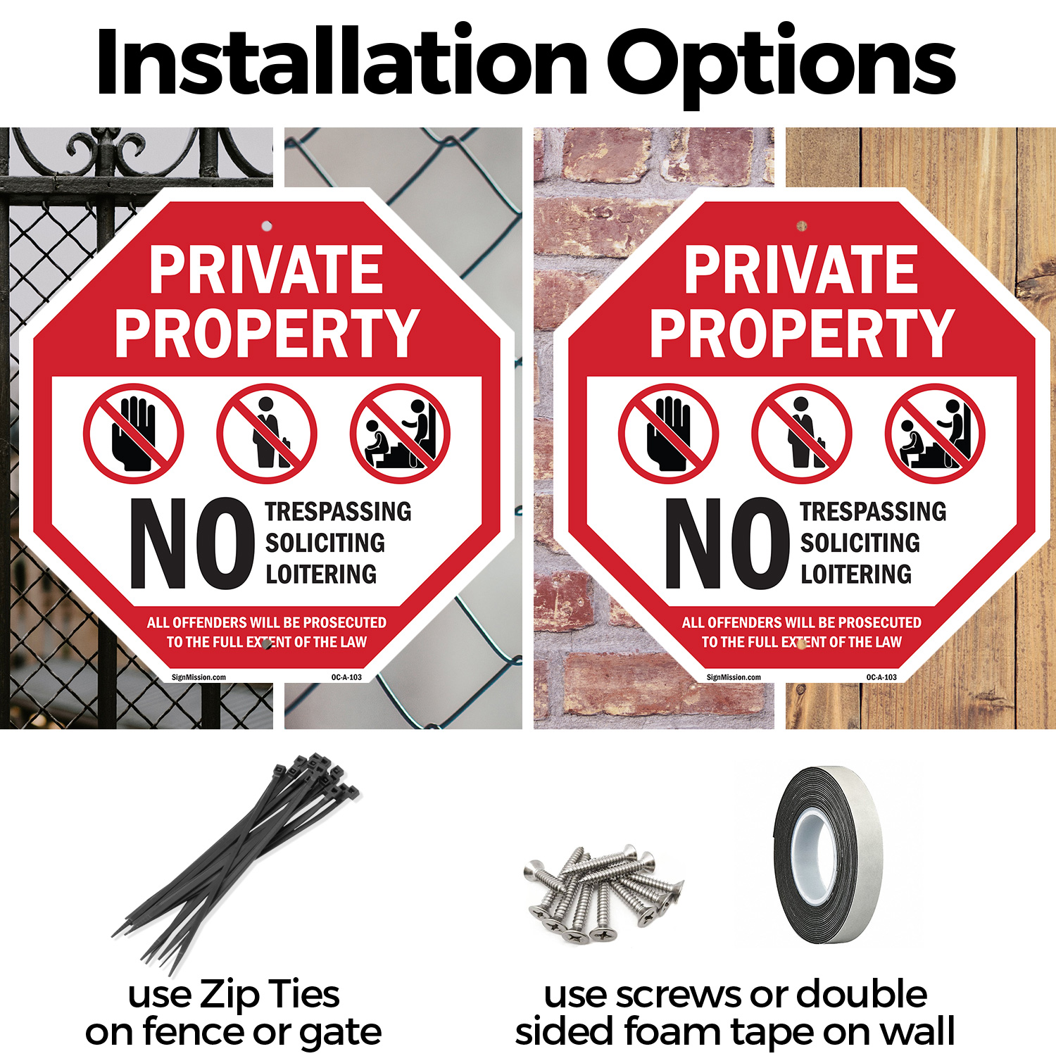 Private Property No Trespassing S Octagon Sign Weather Resistant Made in the USA - Picture 17 of 28