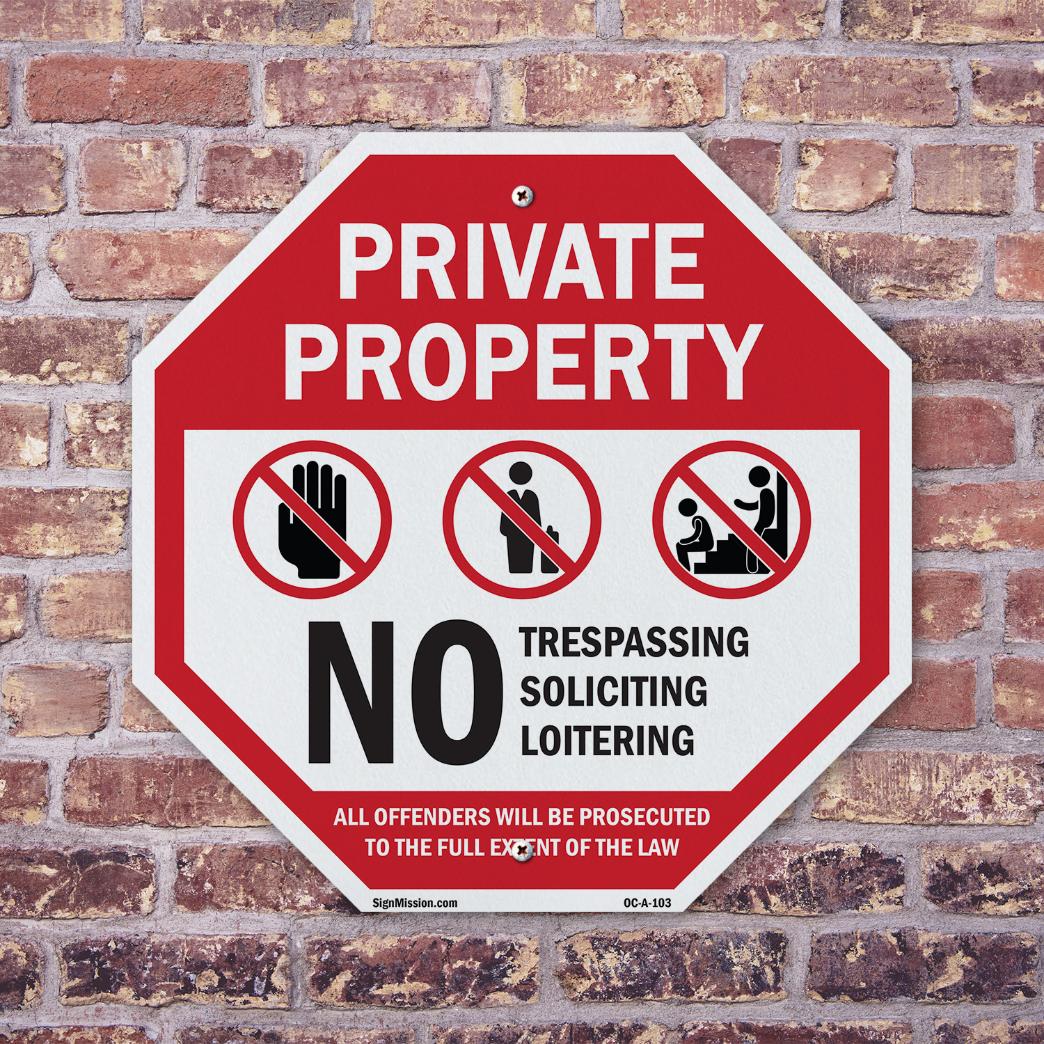 Private Property No Trespassing S Octagon Sign Weather Resistant Made in the USA - Picture 18 of 28