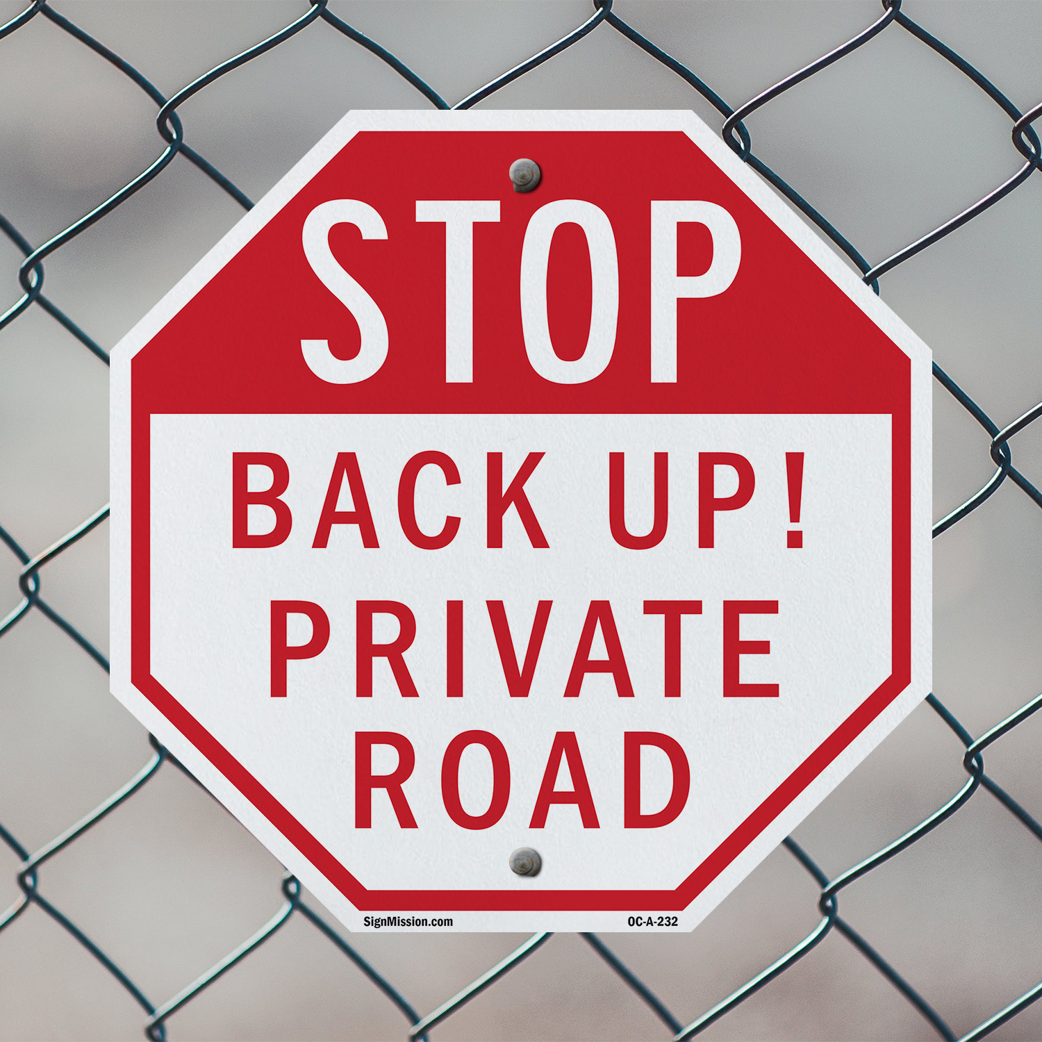 Stop Back Up! Private Road Octagon Sign Weather Resistant Made in the USA - Picture 40 of 64