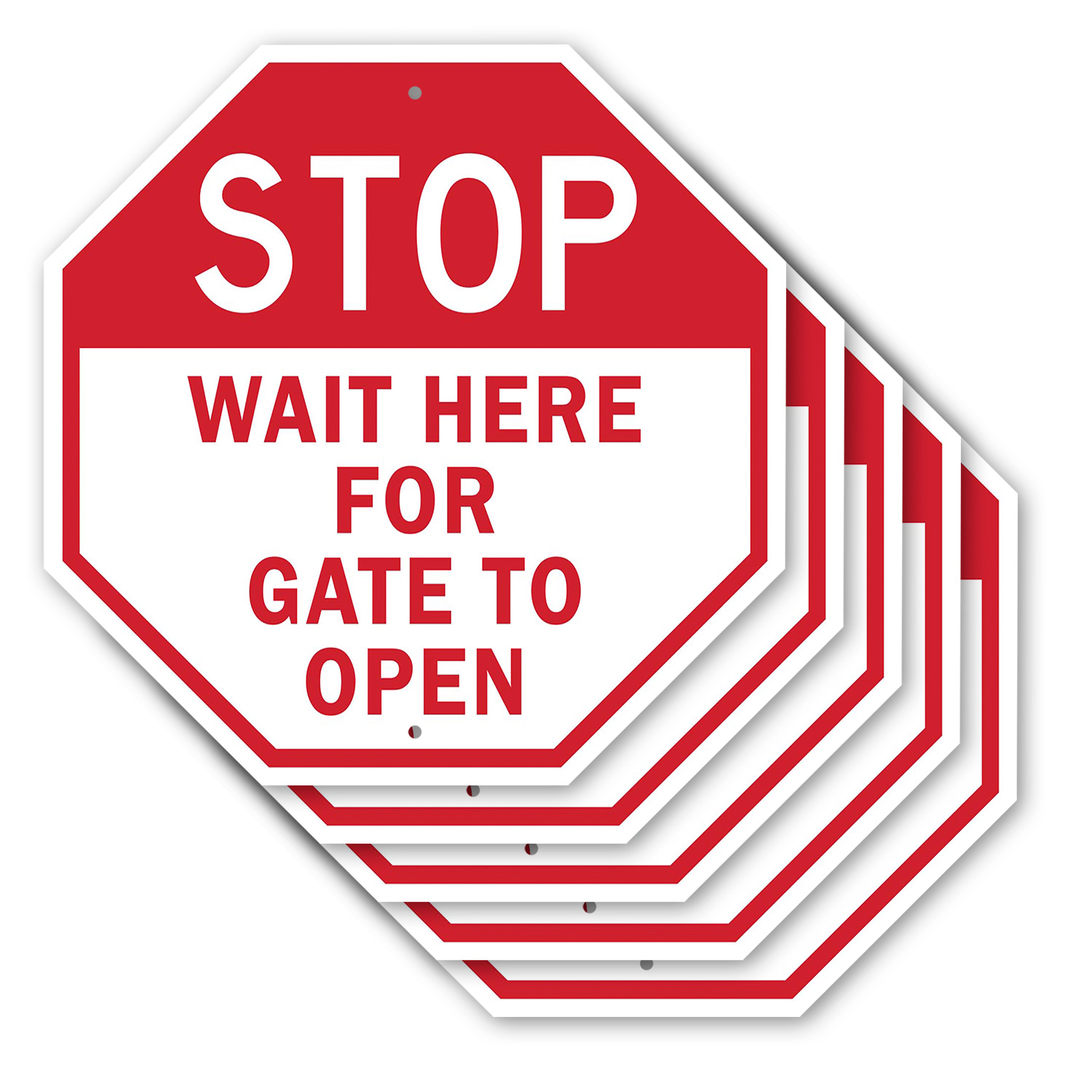 Stop Wait Here for Gate to Open Octagon Sign Weather Resistant Made in the USA - Picture 54 of 65