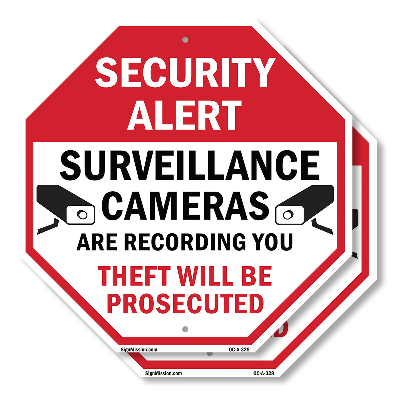 Security Alert Surveillance Camer Octagon Sign Weather Resistant Made in the USA - Picture 47 of 64