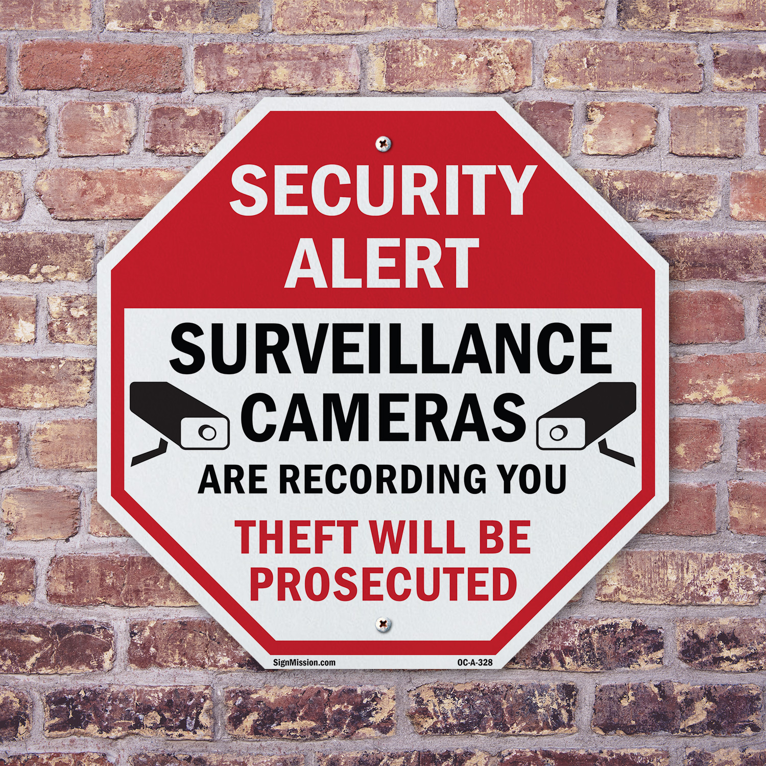 Security Alert Surveillance Camer Octagon Sign Weather Resistant Made in the USA - Picture 18 of 28