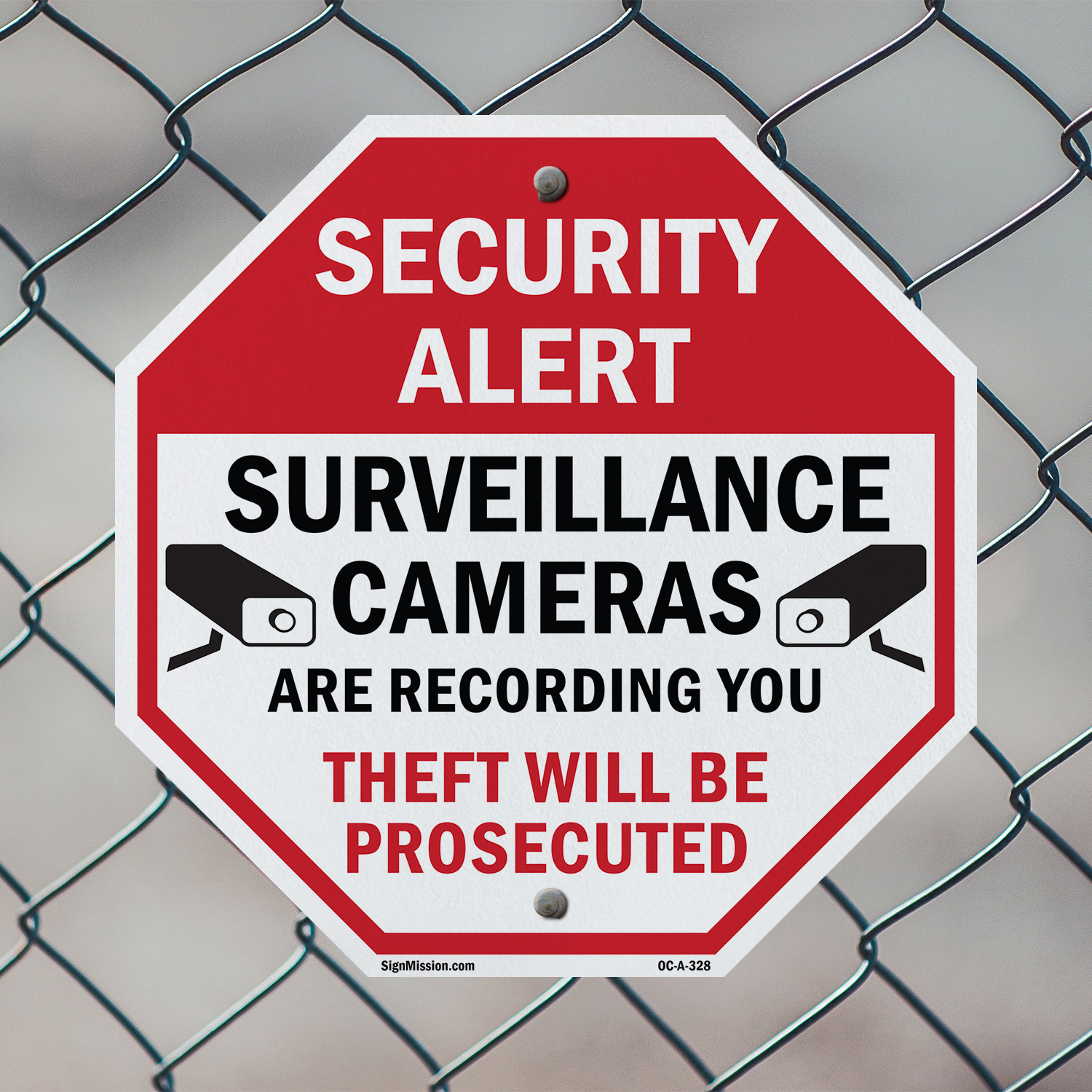 Security Alert Surveillance Camer Octagon Sign Weather Resistant Made in the USA - Picture 40 of 64