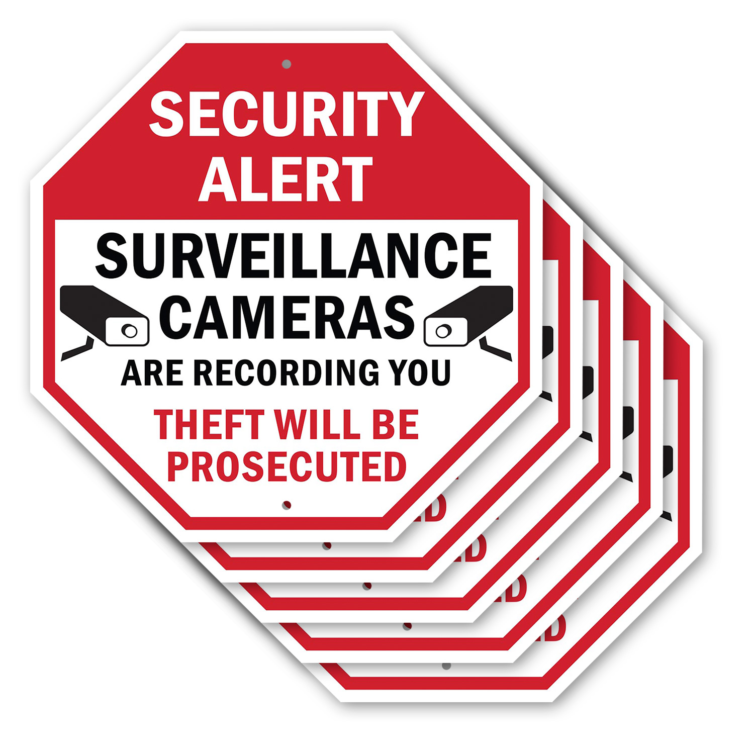 Security Alert Surveillance Camer Octagon Sign Weather Resistant Made in the USA - Picture 15 of 28
