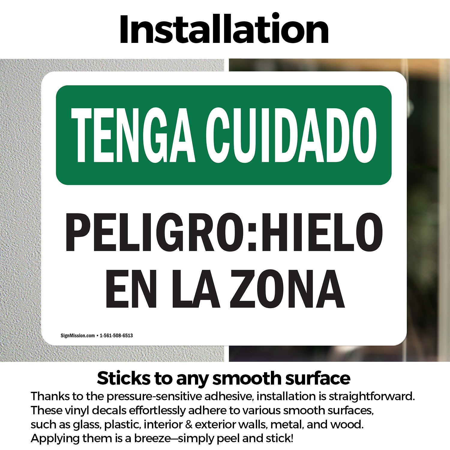 (2 Pack) Beware Of Ice Spanish OSHA Be Careful Sign Decal Metal Plastic - Picture 14 of 21