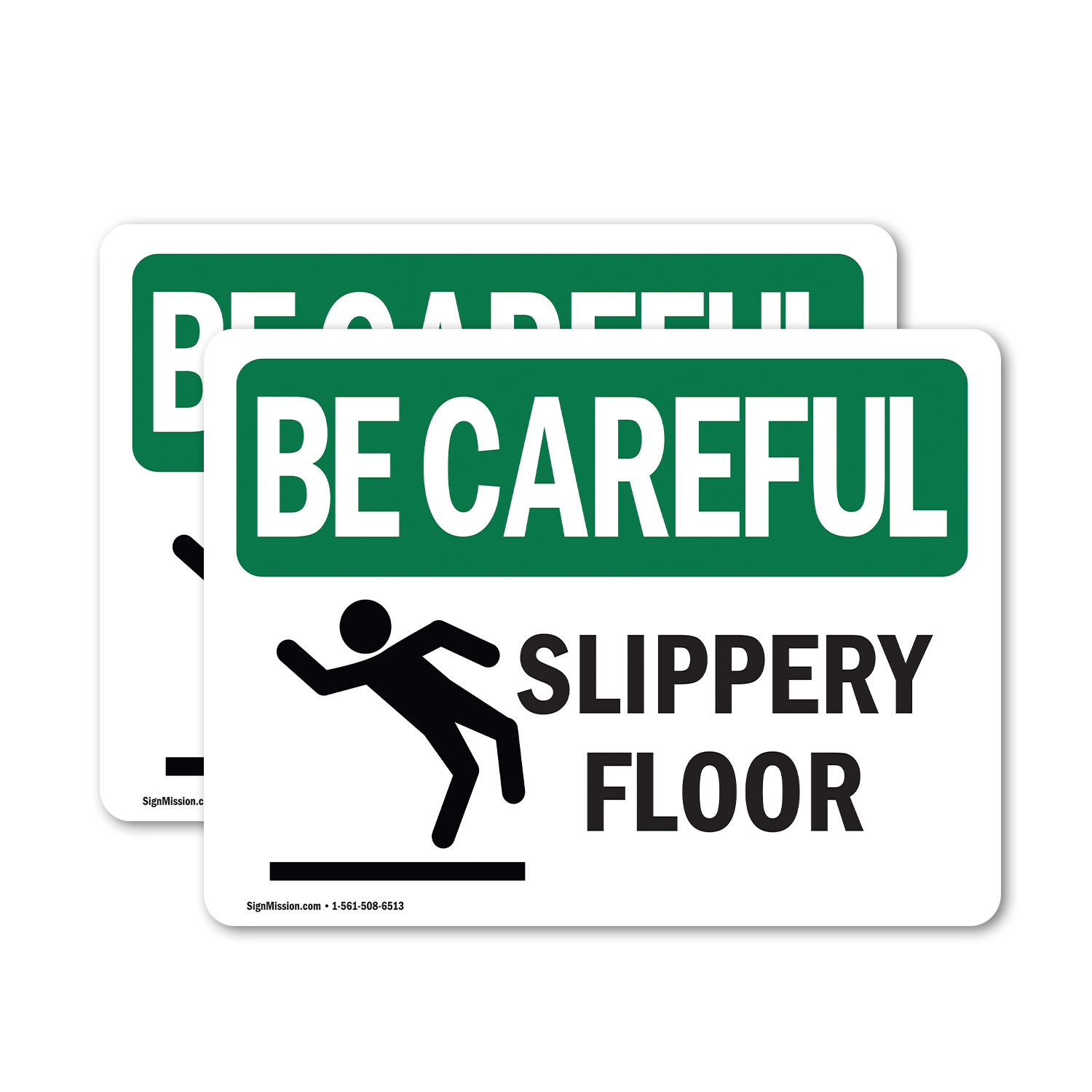 (2 Pack) Slippery Floor OSHA Be Careful Sign Decal Metal Plastic - Picture 12 of 21