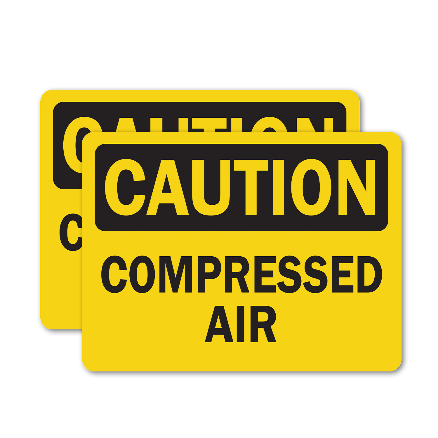 (2 Pack) Compressed Air OSHA Caution Sign Decal Metal Plastic - Picture 12 of 22