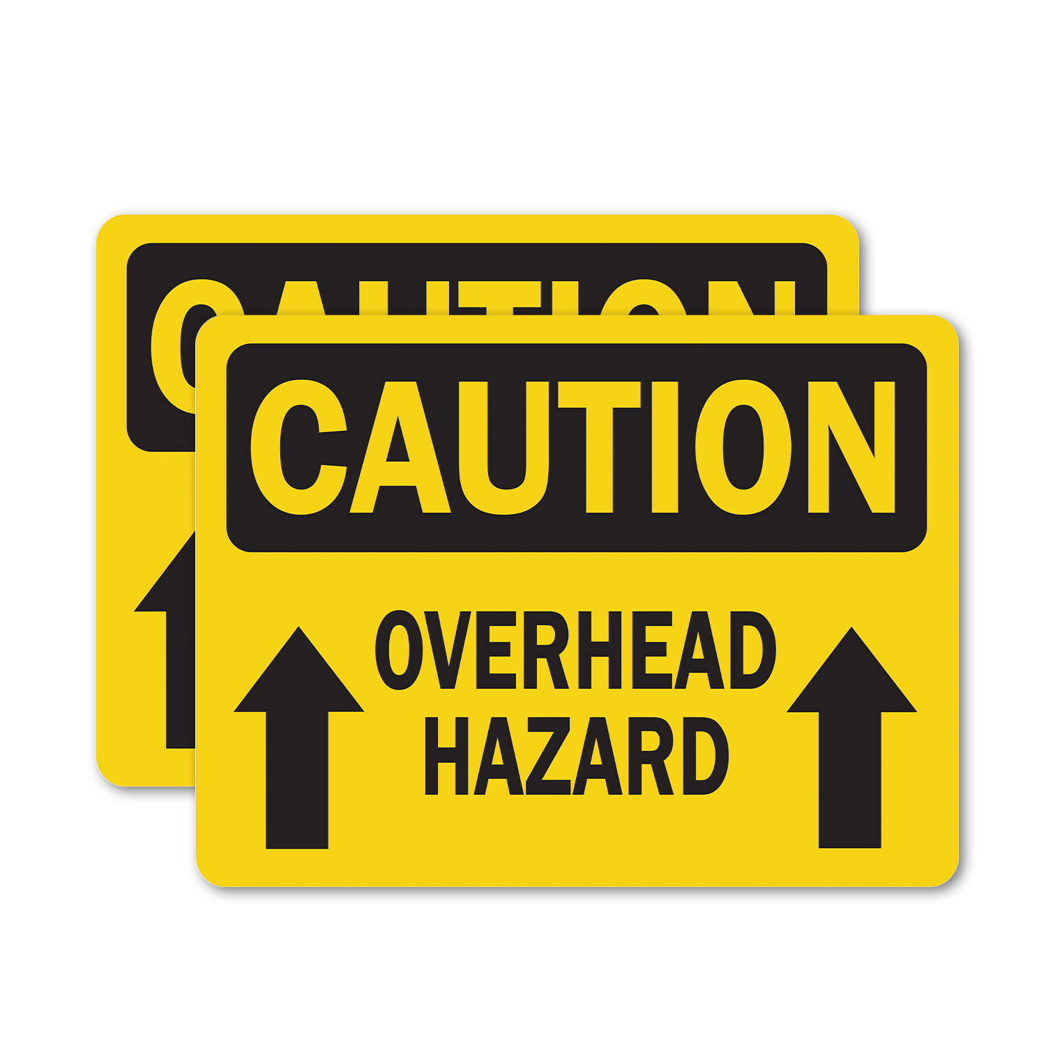 (2 Pack) Overhead Hazard With Arrow OSHA Caution Sign Decal Metal Plastic - Picture 12 of 23