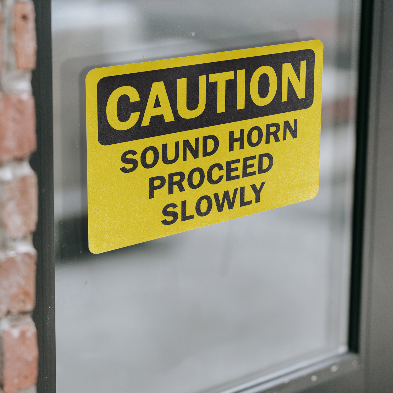 (2 Pack) Sound Horn Proceed Slowly OSHA Caution Sign Decal Metal Plastic - Picture 15 of 21