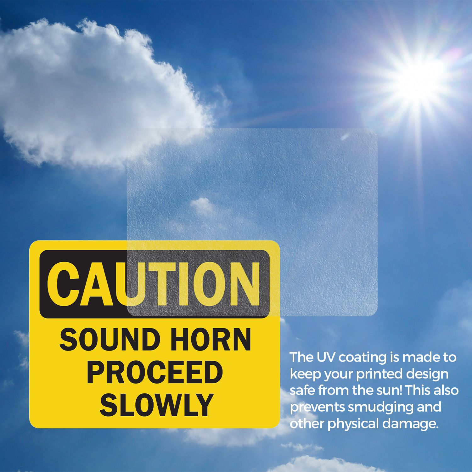 (2 Pack) Sound Horn Proceed Slowly OSHA Caution Sign Decal Metal Plastic - Picture 16 of 21
