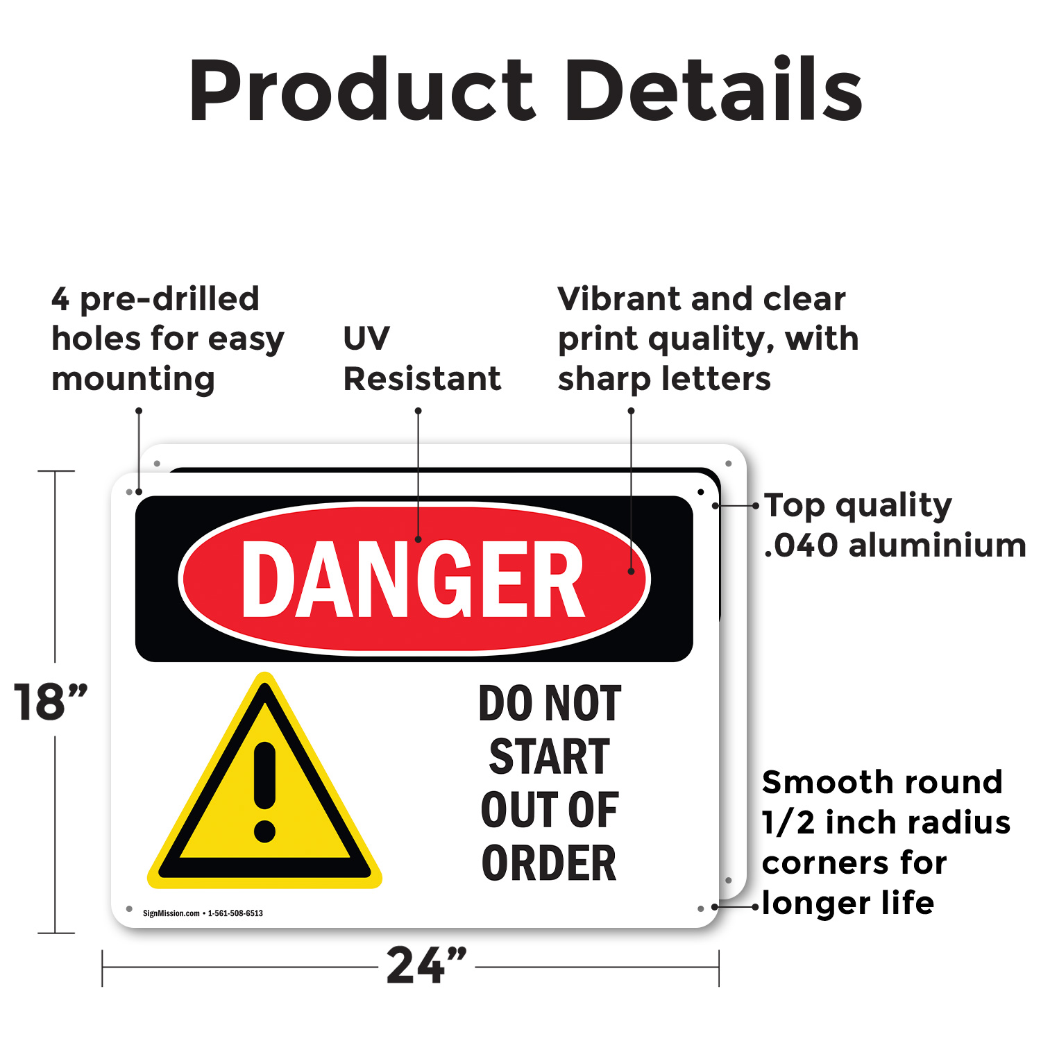 (2 Pack) Do Not Start Out Of Order OSHA Danger Sign Decal Metal Plastic - Picture 11 of 21