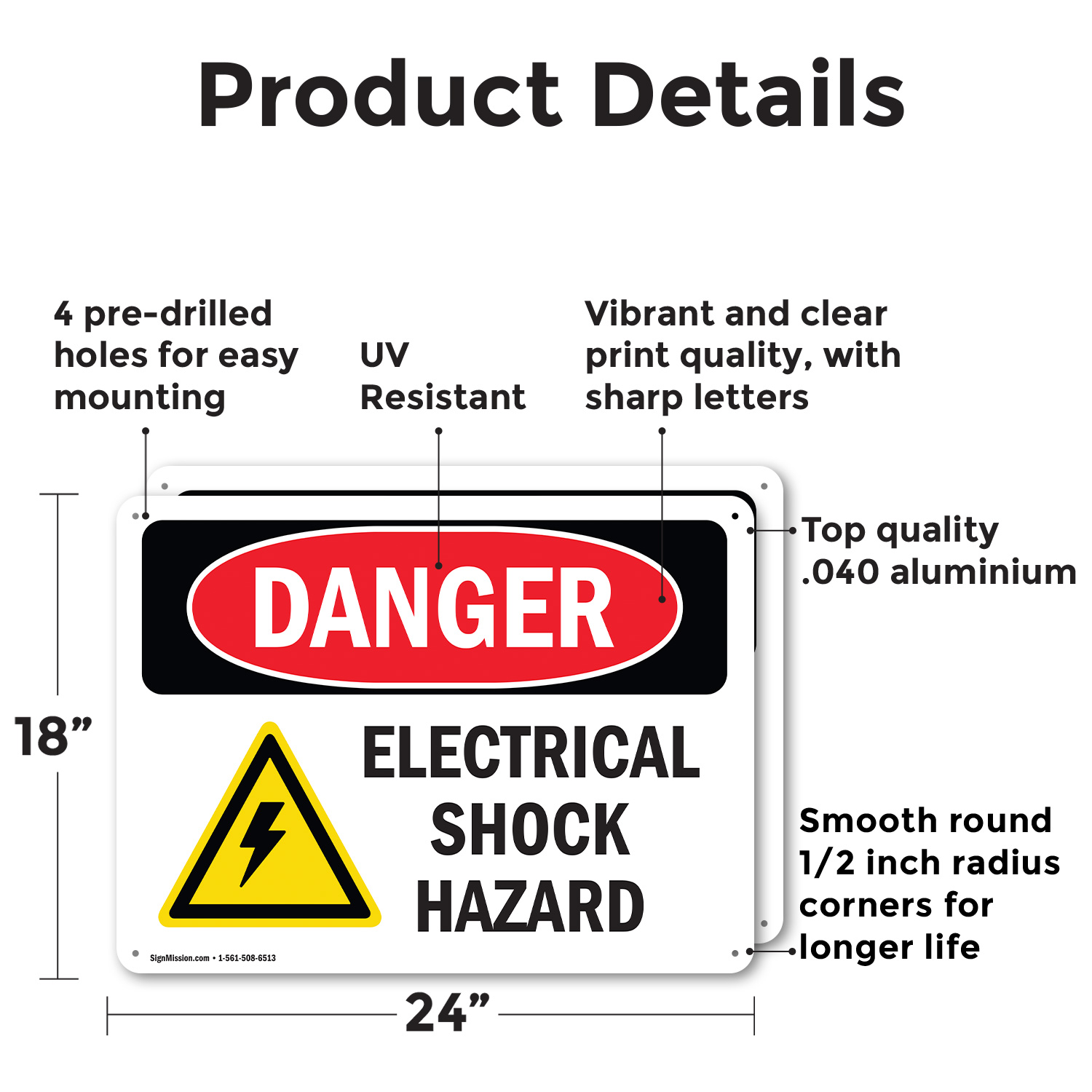 (Paquete de 2) Calcomanía de metal plástico para letrero de peligro OSHA de peligro de descarga eléctrica - Imagen 11 de 22