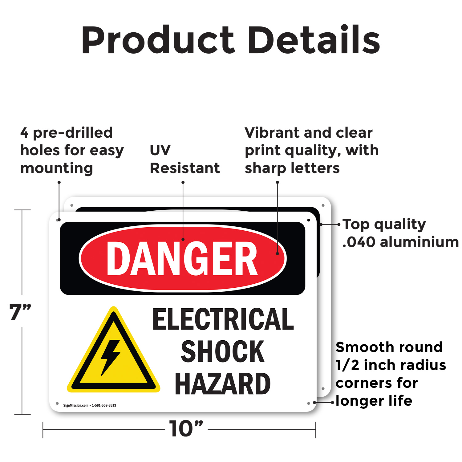 (Paquete de 2) Calcomanía de metal plástico para letrero de peligro OSHA de peligro de descarga eléctrica - Imagen 9 de 22