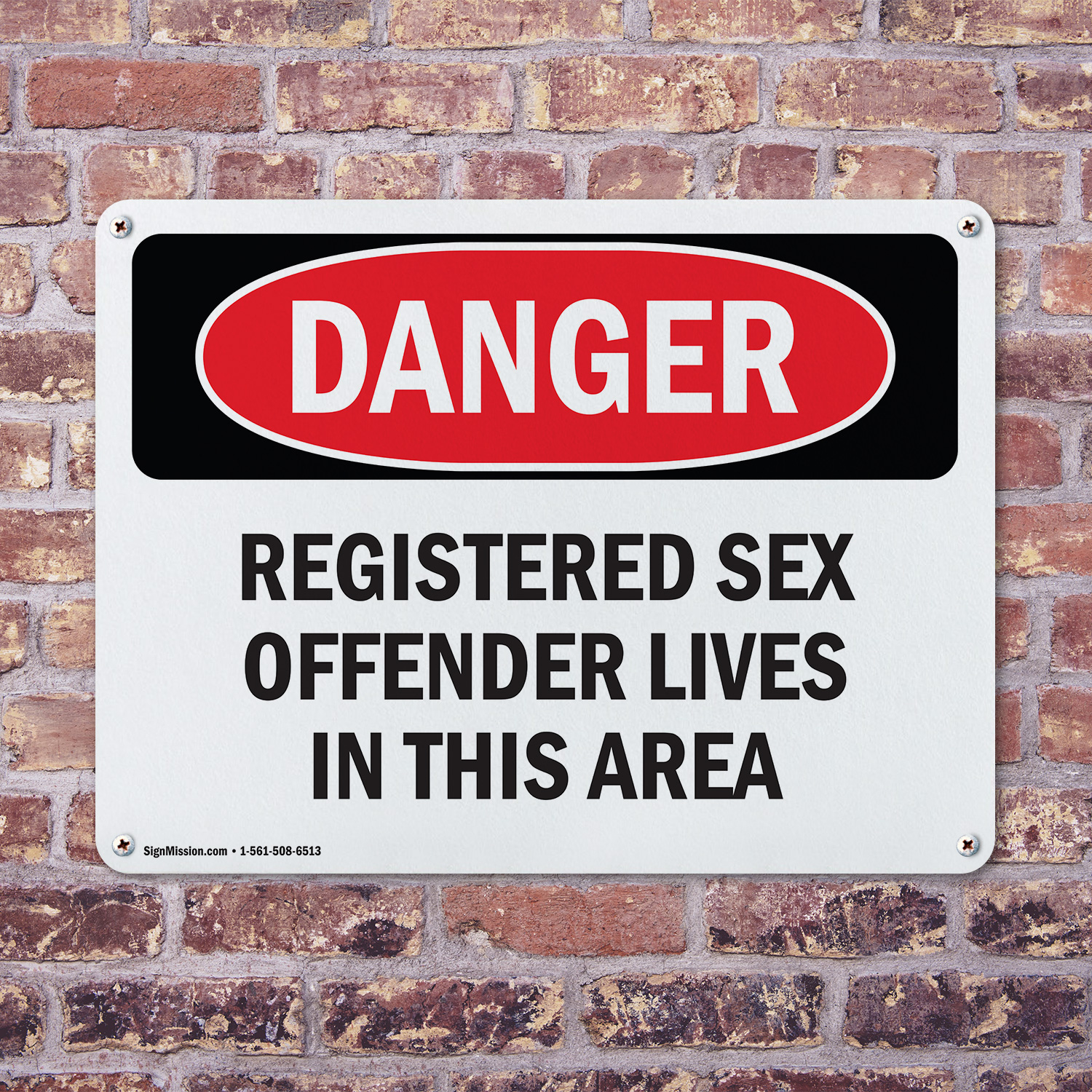 2 Pack) Registered Sex Offender Lives In This Area OSHA Danger Sign Decal  Metal | eBay