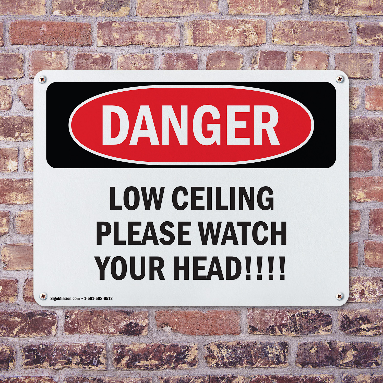 CHECK YOUR HEAD & ILL COMMUNICATION 未開封 2 Pack) Low Ceiling Please Watch Your Head! OSHA Danger Sign