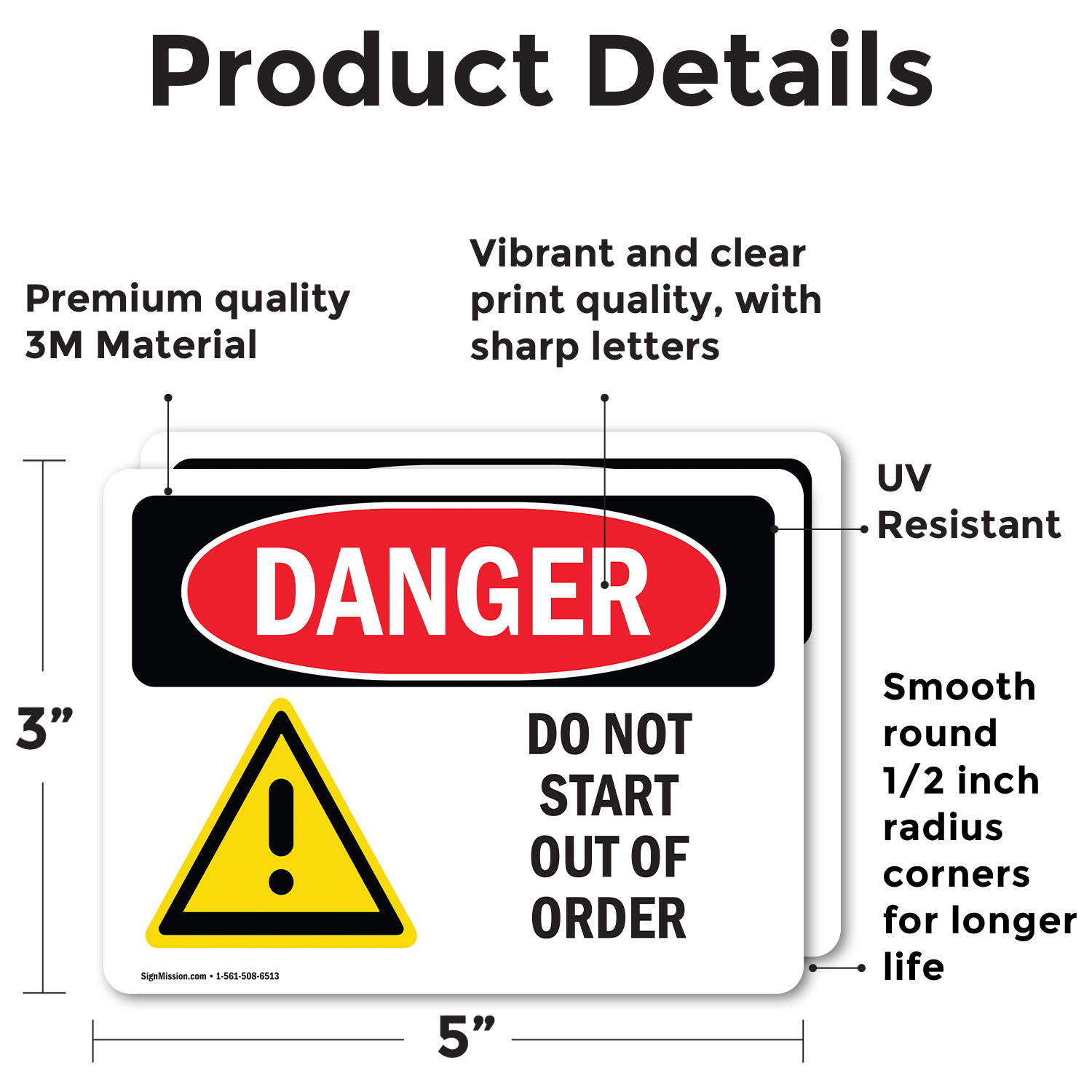 (2 Pack) Do Not Start Out Of Order OSHA Danger Sign Decal Metal Plastic - Picture 13 of 21