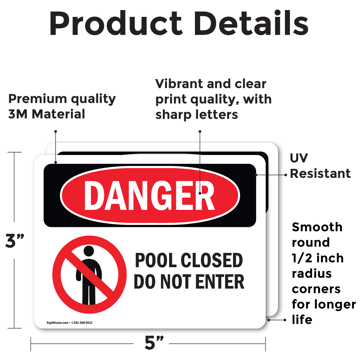 (2 Pack) Pool Closed Do Not Enter OSHA Danger Sign Decal Metal Plastic - 第 13/22 張圖片
