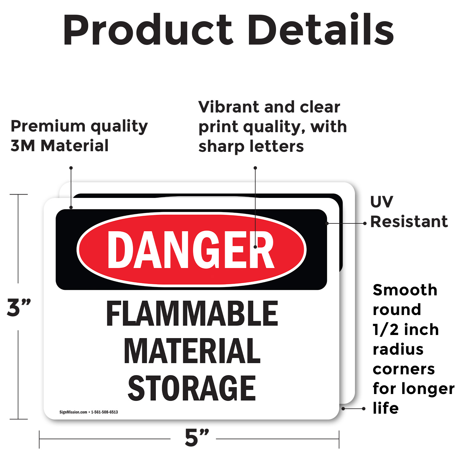 (2 Pack) Flammable Material Storage OSHA Danger Sign Decal Metal Plastic - Picture 13 of 22