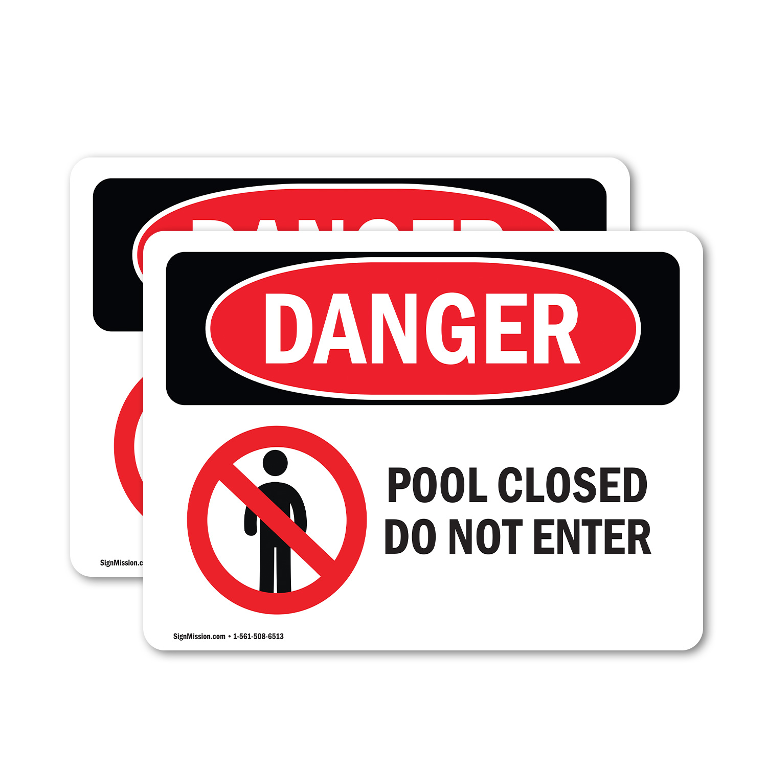 (2 Pack) Pool Closed Do Not Enter OSHA Danger Sign Decal Metal Plastic - 第 12/22 張圖片