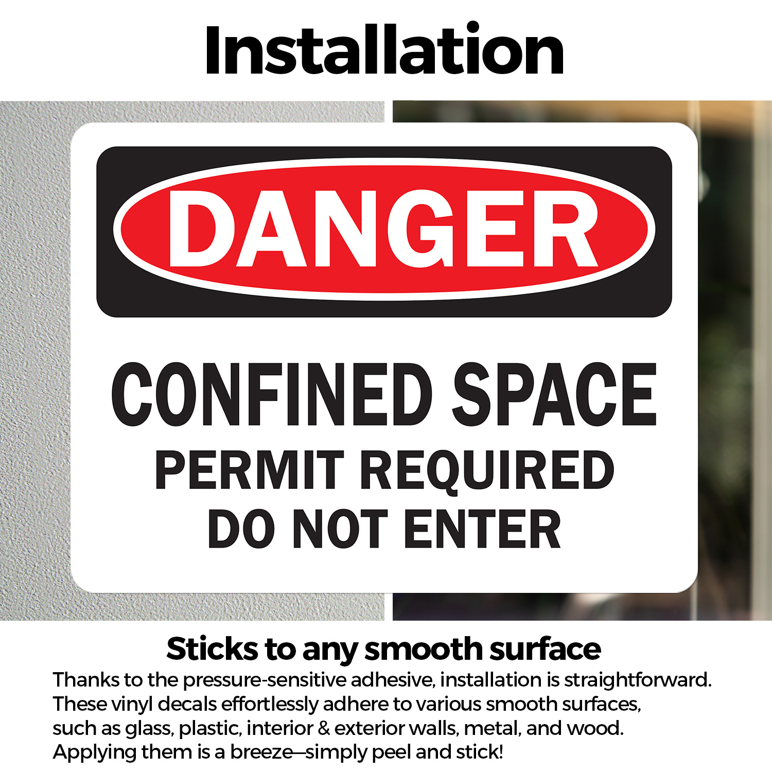 (2 Pack) Confined Space Permit Required Do Not Enter OSHA Danger Sign Decal - 第 14/22 張圖片