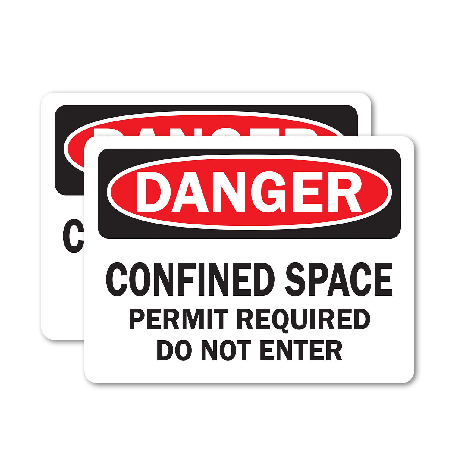 (2 Pack) Confined Space Permit Required Do Not Enter OSHA Danger Sign Decal - 第 12/22 張圖片
