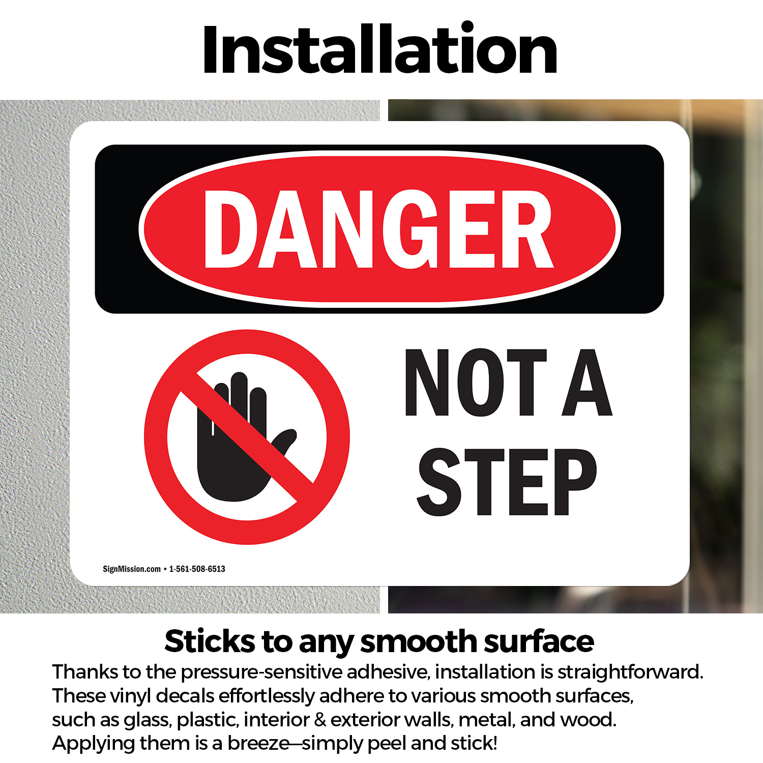 (2 Pack) Not A Step OSHA Danger Sign Decal Metal Plastic - Picture 14 of 22