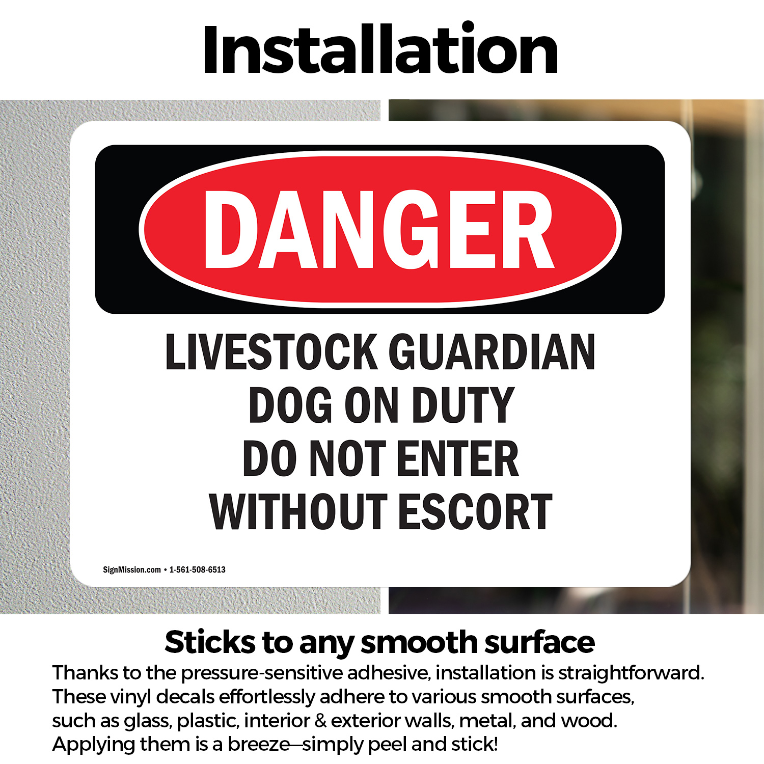 (2 Pack) Livestock Guardian Dog On Duty Do Not Enter OSHA Danger Sign Decal - Picture 14 of 22
