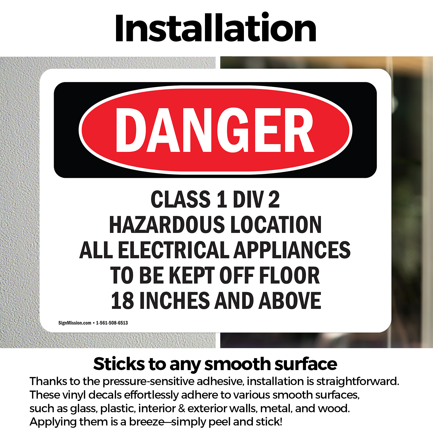 (2 Pack) Class 1 Div 2 Hazardous Location All Electrical OSHA Danger Sign Decal - 第 14/22 張圖片