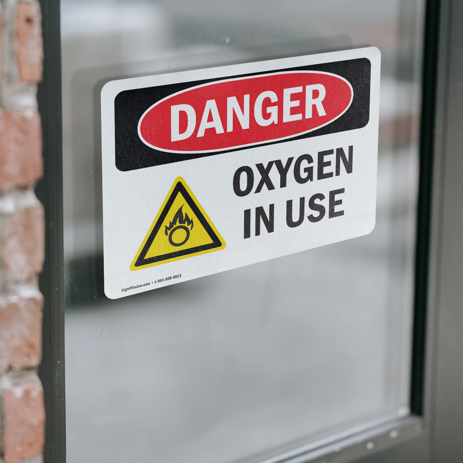 (Paquete de 2) Calcomanía de letrero de peligro OSHA de oxígeno en uso metal plástico - Imagen 15 de 21