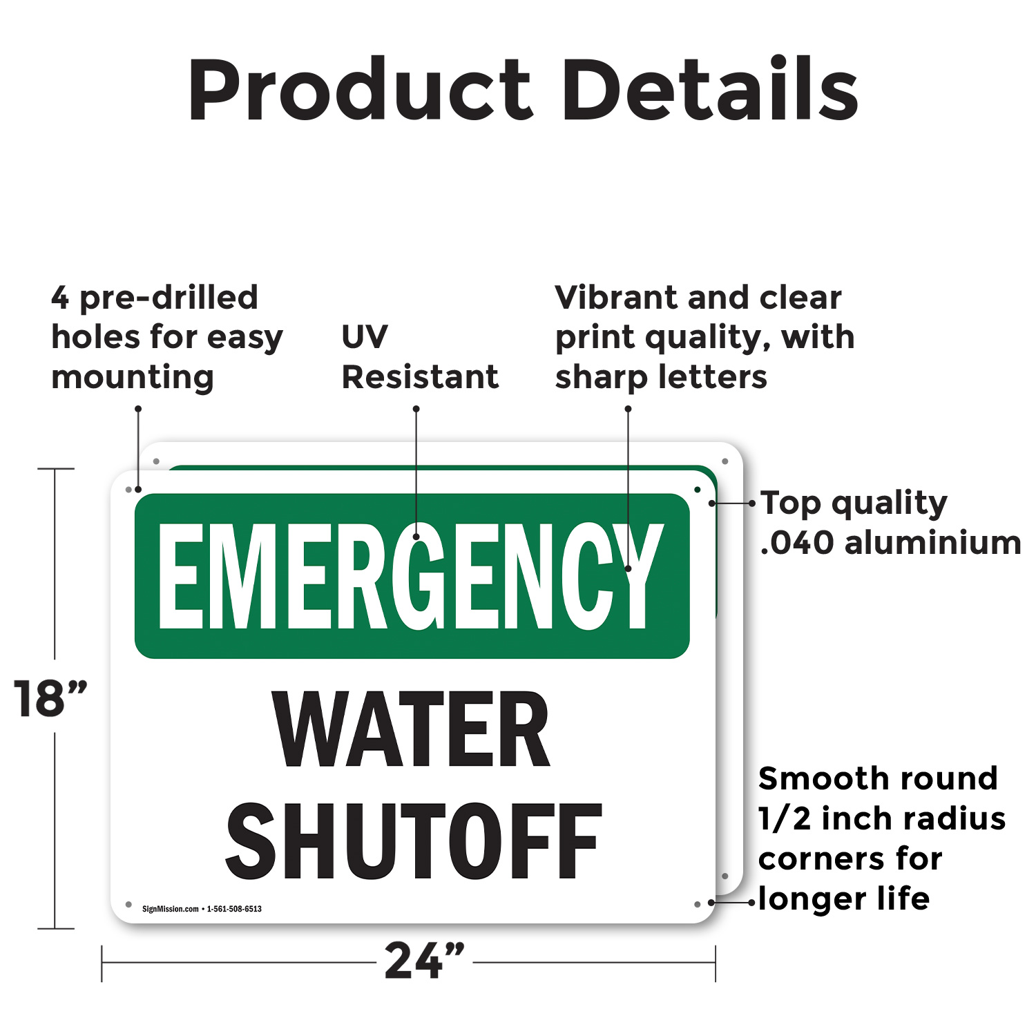 (2 Pack) Water Shutoff OSHA Emergency Sign Decal Metal Plastic - Picture 11 of 22