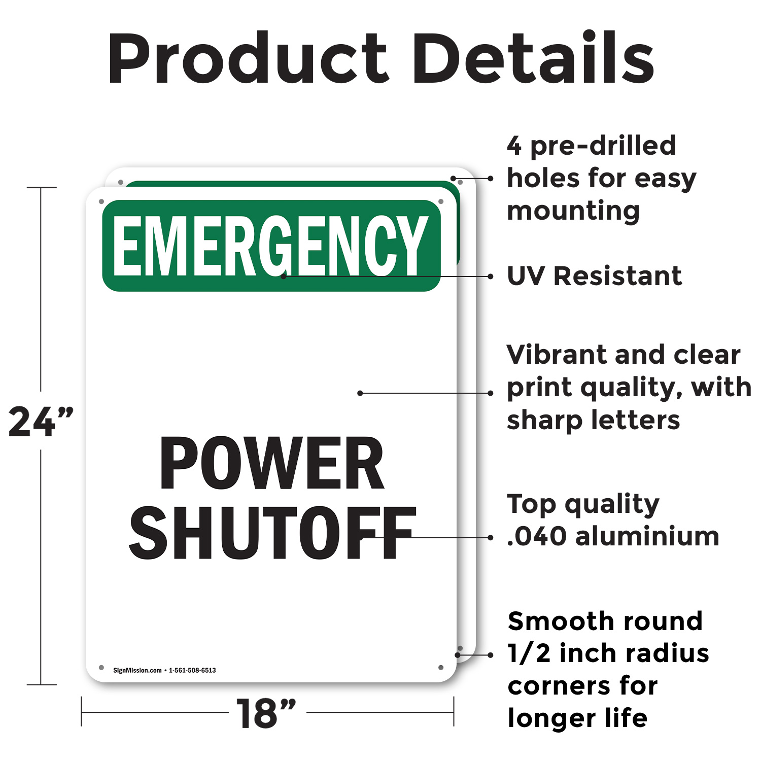 (2 Pack) Power Shutoff OSHA Emergency Sign Decal Metal Plastic - Picture 10 of 22