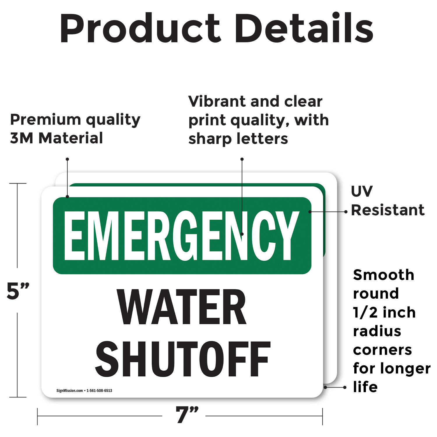 (2 Pack) Water Shutoff OSHA Emergency Sign Decal Metal Plastic - Picture 19 of 22