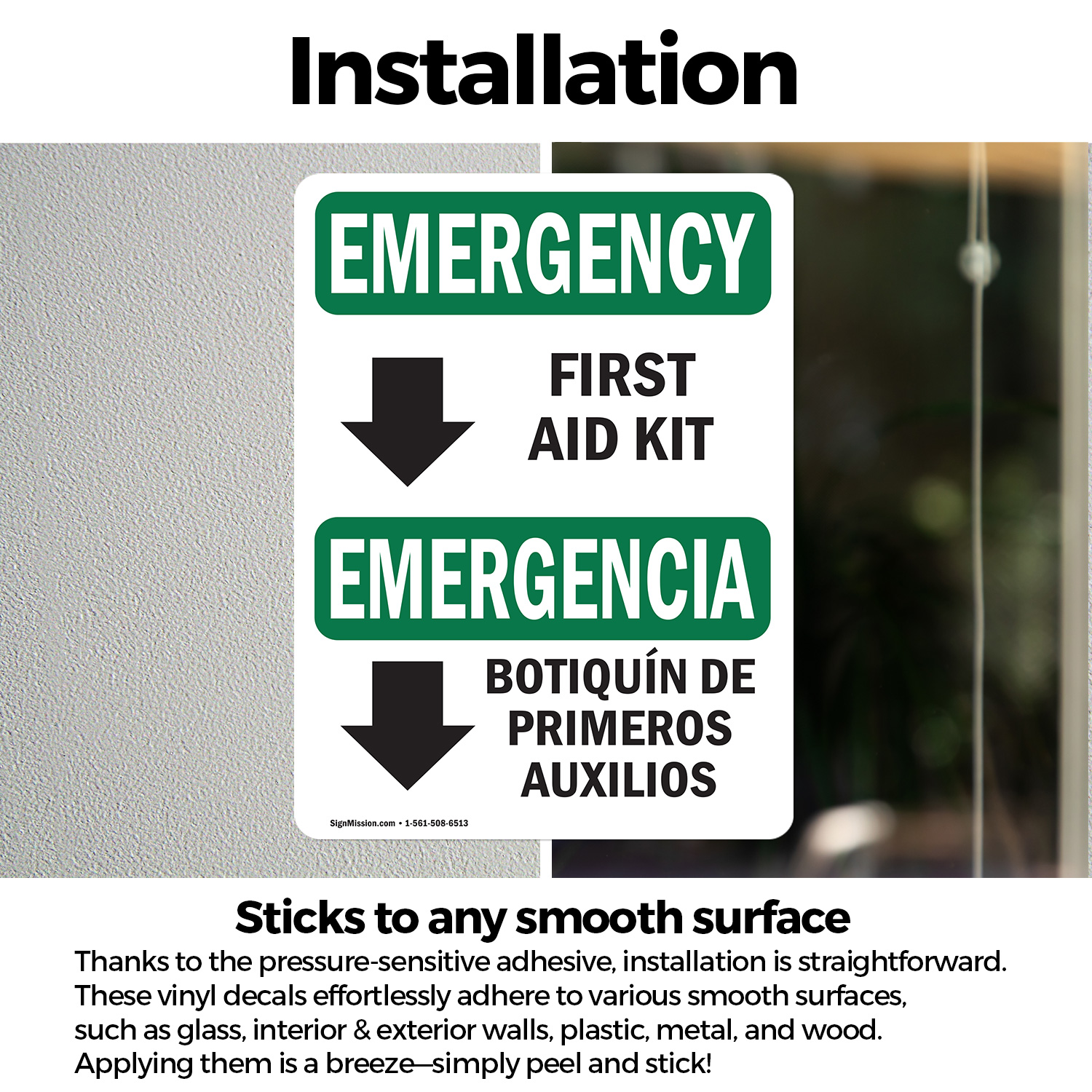 (2 Pack) First Aid Kit Bilingual OSHA Emergency Sign Decal Metal Plastic - 第 13/22 張圖片