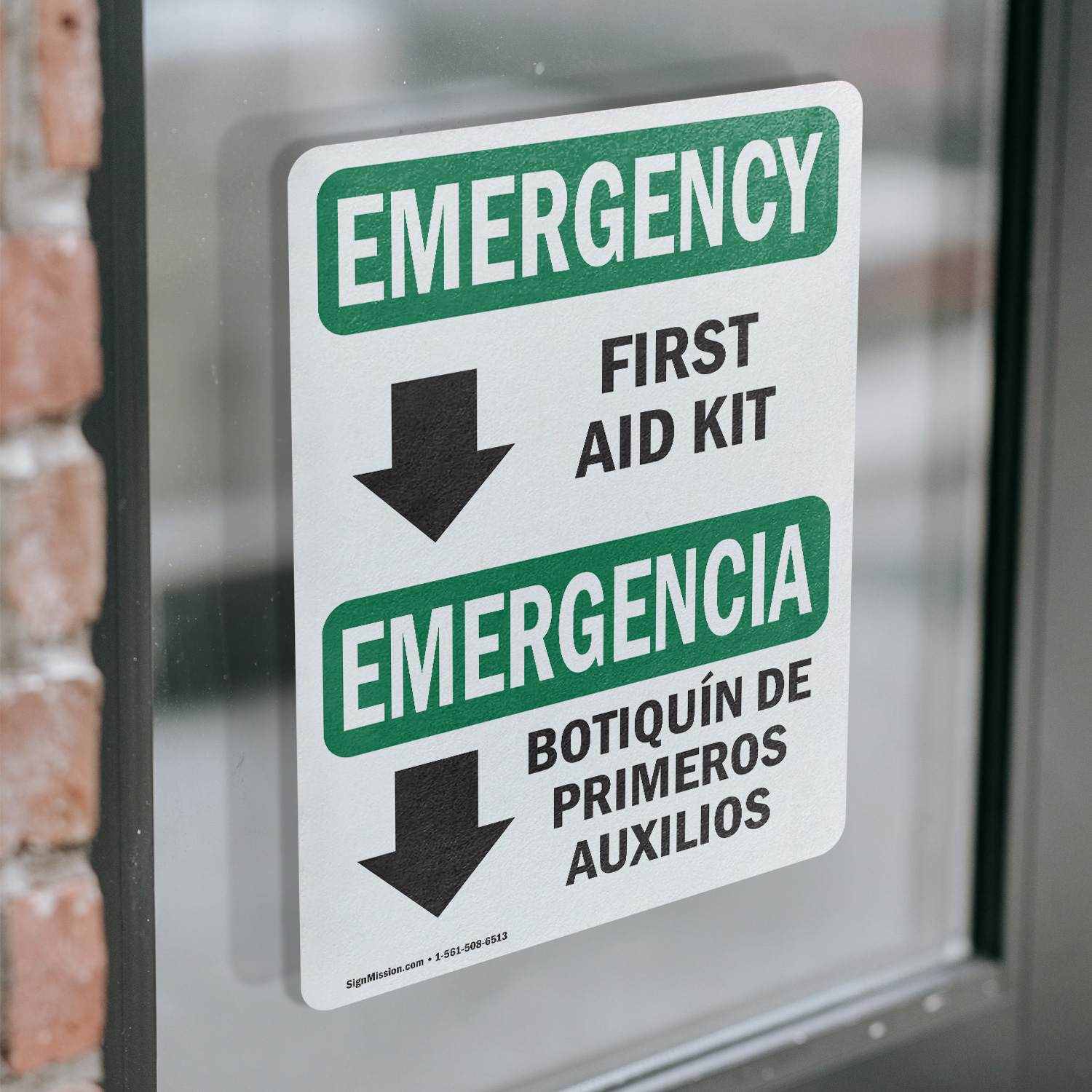 (2 Pack) First Aid Kit Bilingual OSHA Emergency Sign Decal Metal Plastic - 第 14/22 張圖片