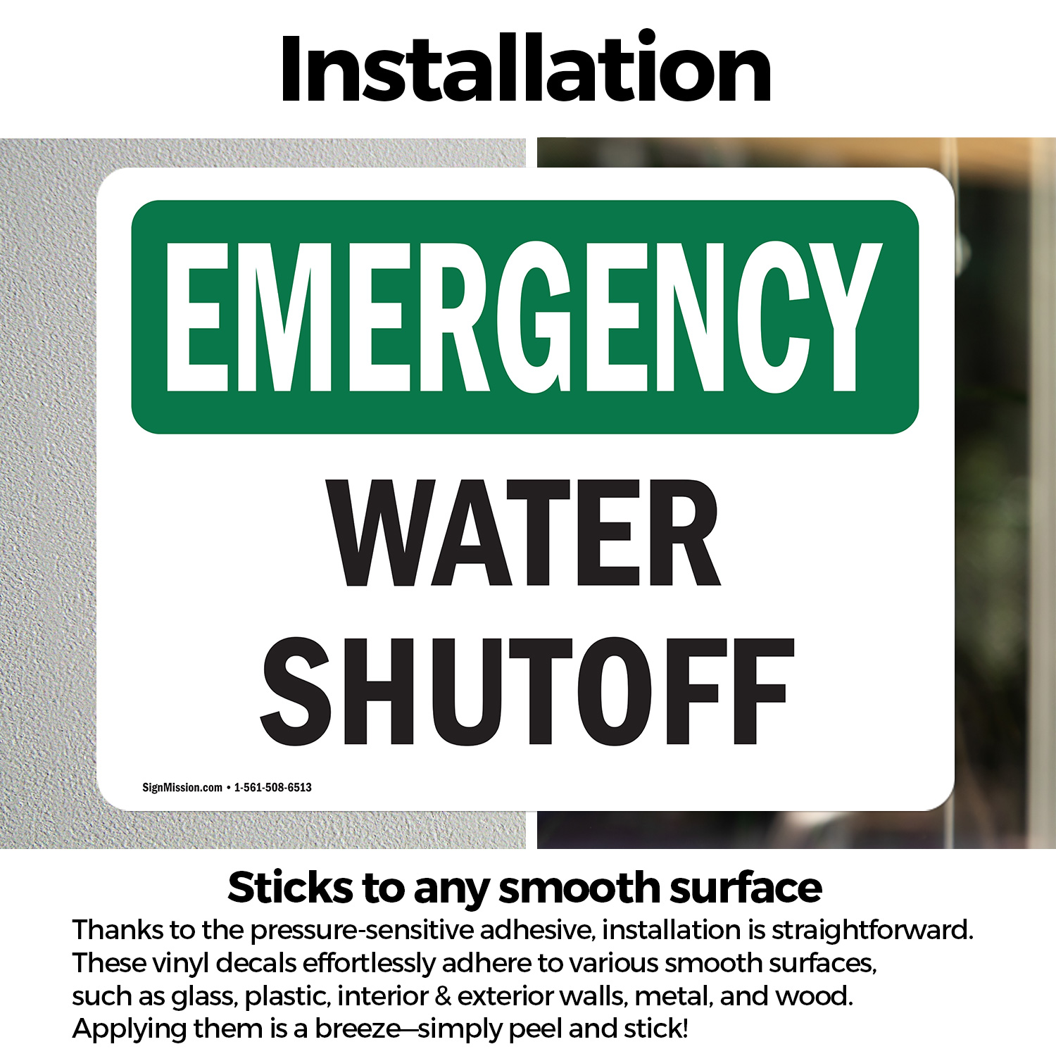 (2 Pack) Water Shutoff OSHA Emergency Sign Decal Metal Plastic - Picture 14 of 22