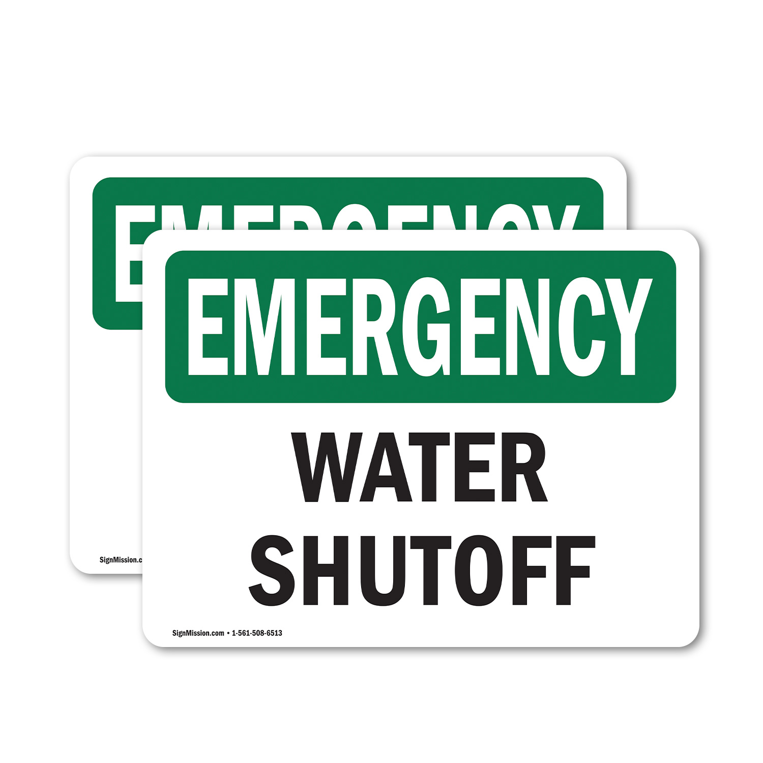(2 Pack) Water Shutoff OSHA Emergency Sign Decal Metal Plastic - Picture 12 of 22