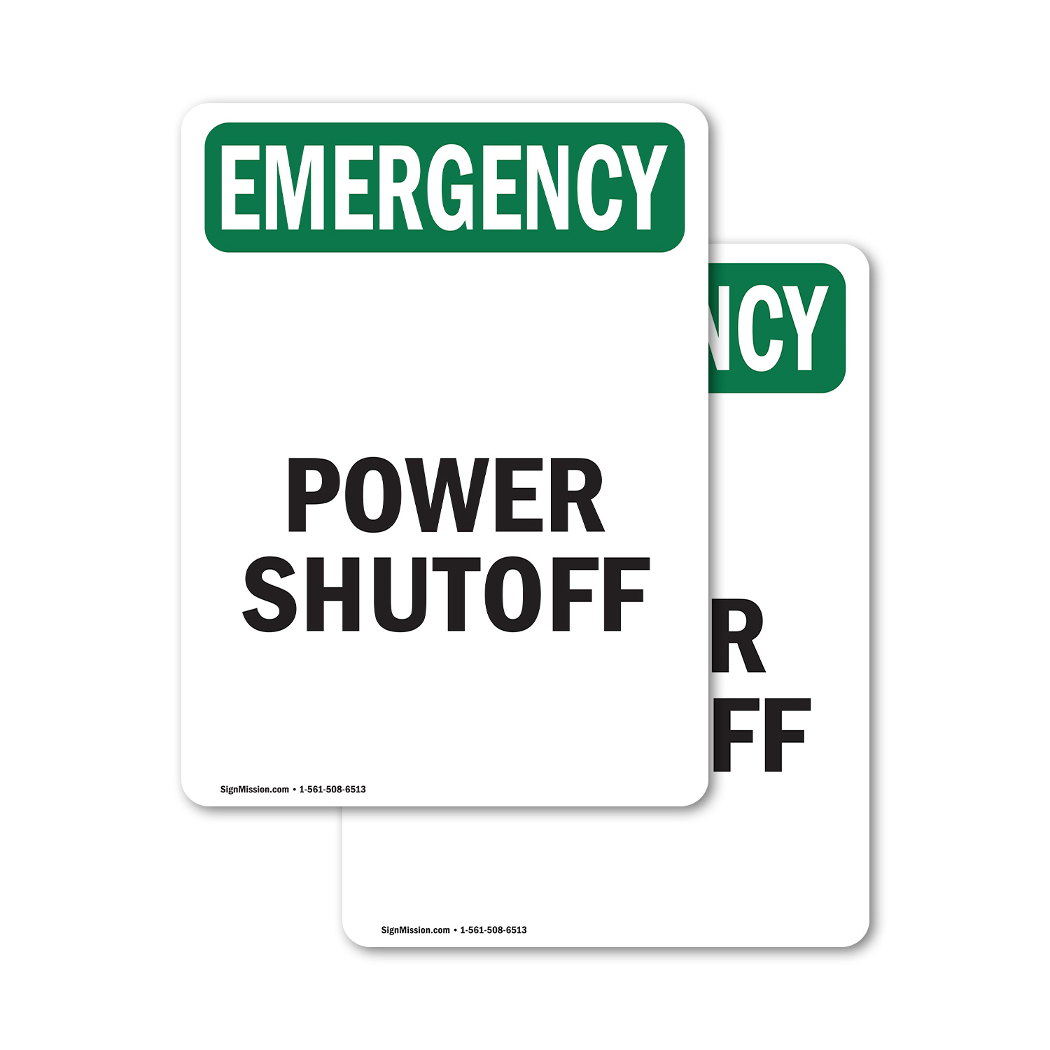 (2 Pack) Power Shutoff OSHA Emergency Sign Decal Metal Plastic - Picture 11 of 22